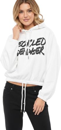 Dsquared2 White Graphic Hood Sweatshirt