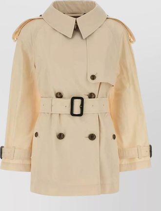 Burberry fitzrovia cotton trench coat notched lapels