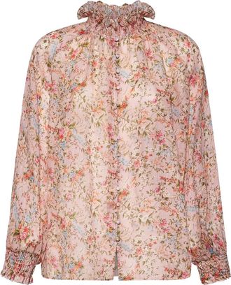 Silvian Heach Romantic Floral Print Blouse - Dames - Blouses - Veelkleurig - S - Overhemden