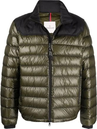 Moncler Verfijnde High-Neck Puffer Jacket - Heren - Gewatteerde jassen - Groen - 2XL - Jassen