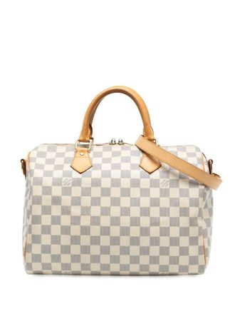 Louis Vuitton Borsa a tracolla Speedy Bandouliere 30 in tela Damier Azur 2014 - Bianco