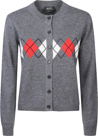 A.P.C. A.p.c., Truien & Vesten, Dames, Grijs, M, Wol, Wollen Vest