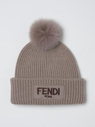 Fendi Cappello Fendi in lana a coste con pompon