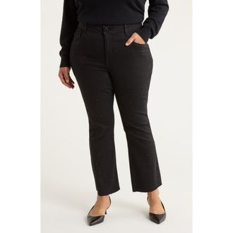 Wit & Wisdom Bennett High Waist Diamante Detail Bootcut Jeans in Black at Nordstrom Rack, Size 14W