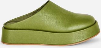 Intentionally blank Womens Risen Platform Mule In Olive Leather