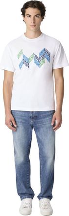 Missoni Short Sleeve T-shirt With Flame Zigzag Insert And Logo in White at Nordstrom, Size Xx-Large