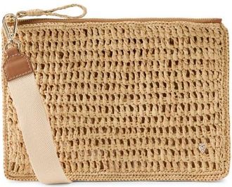 Helen Kaminski Dayani Crochet Raffia Clutch in Natural at Nordstrom