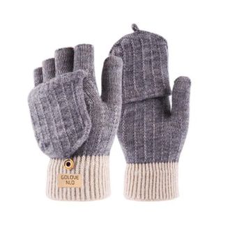 Generic Winter Touchscreen Gloves, Alpaca Wool Fingerless Gloves with Flip Top Mitten Cover for Women & Men, Touchscreen Compatible, Soft & Lightweight for Wi