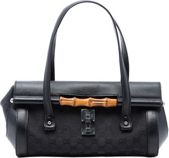 Gucci Pre-owned Gucci GG Canvas Bamboo Bullet Shoulder Bag 111713 002058