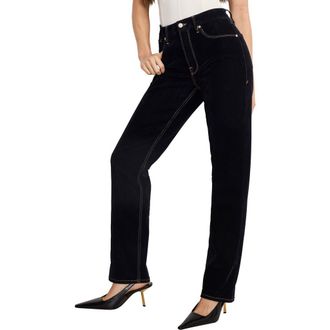 Good American Good Icon Straight Leg Velvet Jeans in Indigo939 at Nordstrom Rack, Size 14
