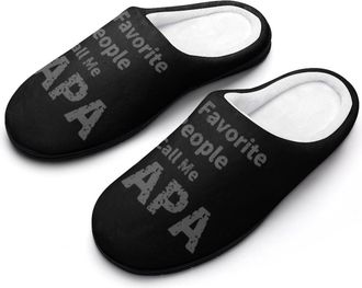 Generic My Favorite People Call Me Papa Mens House Slippers Memory Foam Washable Cotton Slip on Home Shoes