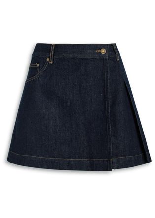 House of Sunny House OF Sunny Pleated Denim Mini Skirt - Indigo - 12 (UK12 / M)