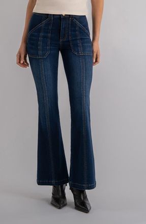 Kut from the Kloth Ana Seamed High Waist Flare Jeans in Highlands at Nordstrom, Size 14