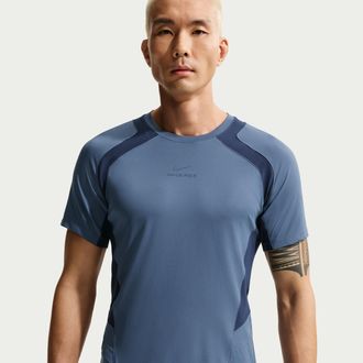 Nike Mens Nike Pro Training Dri-FIT ADV Short-Sleeve Top in Blue | IF2214-491