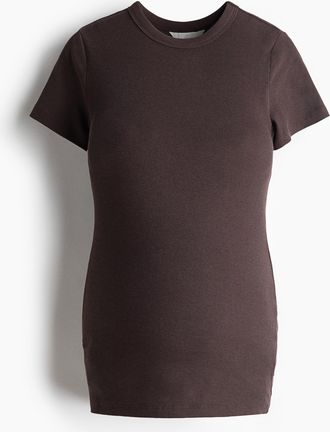 H&M MAMA Geripptes Shirt - Brown