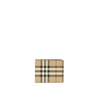 Burberry Wallets & Cardholders, male, Beige, Size: ONE SIZE Compact Leather Wallet