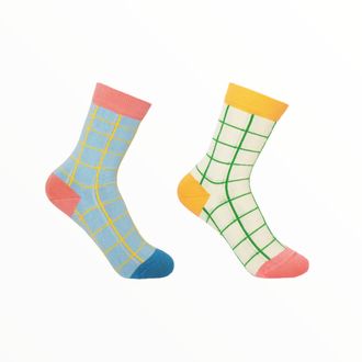 Peper Harow Grid Womens Bundle - Blue & Cream