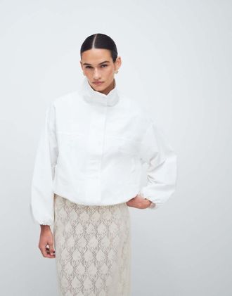 Gina Tricot Gina Tricot - Giacca corta sportiva accollata bianca-Bianco