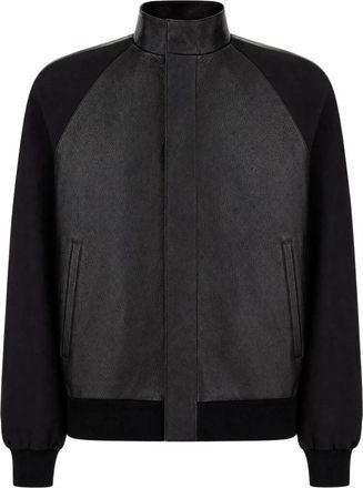 Gucci Bomberjack van korrelig leer met Web - Heren - Bomber jackets - Zwart - L - Leer - Jassen