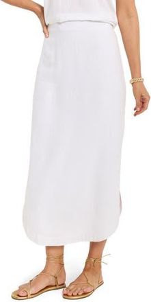 Nic+Zoe Rumba Linen Blend Curved Hem Skirt in Paper White at Nordstrom Rack, Size Xx-Large