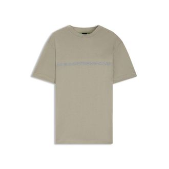 BOSS Cotton T-shirt with logo and stripe