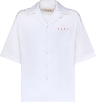 Marni Short Sleeve Shirt - Heren - Korte mouwen Overhemden - Wit - S - Katoen - Overhemden