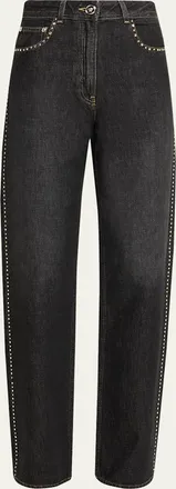 Versace Jeans Couture Embellished Straight-Leg Jeans