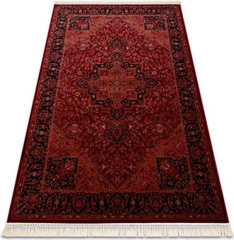 RugsX Rugsx - Orient Y307 Alfombra Burdeos / Negra Marco, Cl&aacute;sico, Ornamento, Con Flecos Red 200x290 Cm