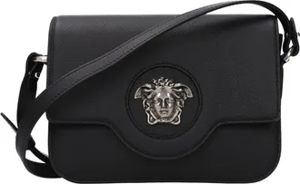 Versace Black Leather Crossbody Womens Bag