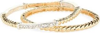 Nordstrom Rack Set of 2 Twisted Bangle Bracelets in Clear- Gold- Silver at Nordstrom Rack