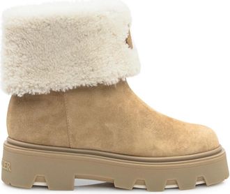 Moncler Aurea Mid Boot - Dames - Winterlaarzen - Bruin - 36 EU - Leer - Schoenen
