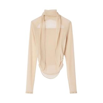 Christophe Lemaire Dames, Tops, Beige, Maat: M Spandex