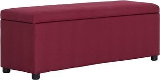 vidaXL Vidaxl - Banco Con Espacio De Almacenaje 116 Cm Poli&eacute;ster Rojo Vino