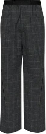 Balenciaga Wide Trousers, male, Gray, Size: M Wool Wide-Leg Trousers