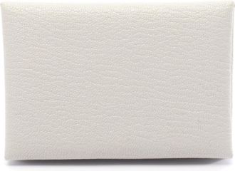 Herm&egrave;s Gray Chevre Leather Leather Coin Purse/Coin Case (Pre-Owned)