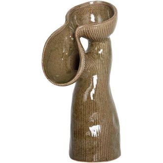 Beliani Jarr&oacute;n Decorativo Gres Sala De Estar Dormitorio Accesorios Impermeable Verde Calamus