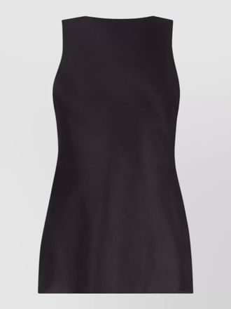Nina Ricci boat neck satin draped back top