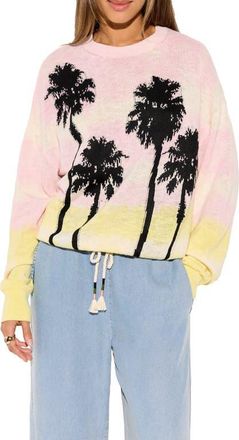 Spiritual Gangster Summer Soul Venice Cotton & Linen Sweater in Pink Tie Dye at Nordstrom, Size X-Large