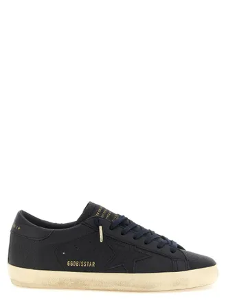 Golden Goose Navy Blue Solid Sneakers