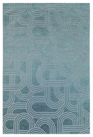 Novatrend Alfombra moderna de tejido plano cielo azul 200x280 cm