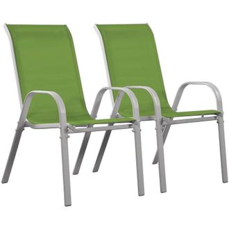 Habitat et Jardin Sedia da giardino textilene Cordoba -Phoenix- Verde-Set di 2