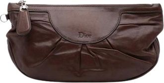 Dior Pre-owned Clutches, female, Brown, Size: ONE SIZE Pre-owned Vintage Leather Clutch