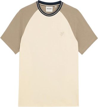 Lyle & Scott Tops, Heren, Beige, L, SS T-shirts Interlock Contrast Raglan T-shirt