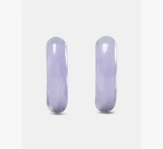 Kate Spade New York Womens Interlock Huggie Earrings in Purple