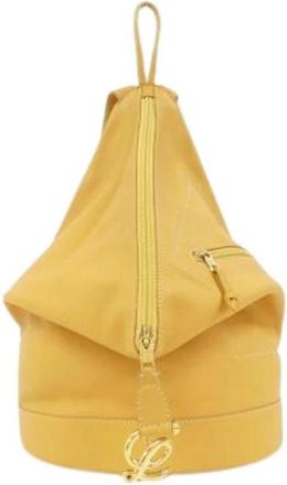 Loewe Pre-owned Backpacks, female, Yellow, Size: ONE SIZE Pre-owned Leather Backpack