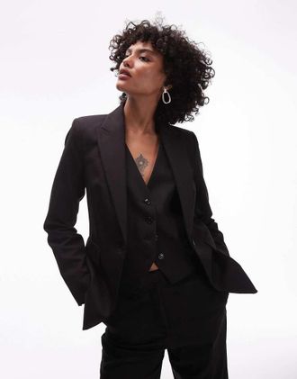 Mango suit blazer in black - part of a set