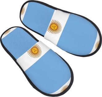 Generic Cosy Mens Slipper Argentine flag print Mens Slipper Breathable Womens Slippers for Family Indoor Hotels L