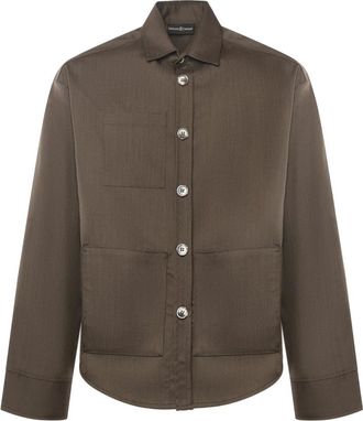 Giuliano Galiano Overhemden, Heren, Bruin, XL, Wol, Casual Overhemden