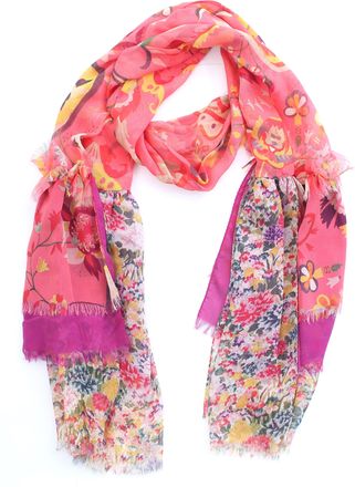 Etro Pink Floral Silk Scarf