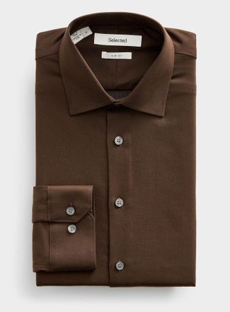 Selected Mens Solid performance shirt Slim fit